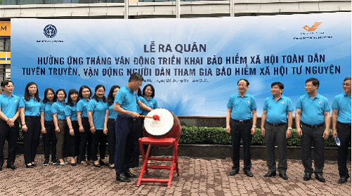 Lễ ra quân hưởng ứng Tháng Vận động triển khai BHXH toàn dân