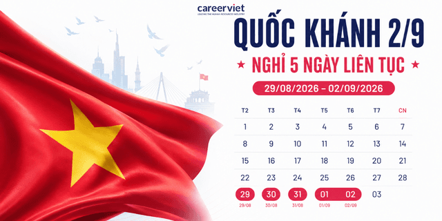 Kỳ nghỉ lễ Quốc khánh 2/9/2026 người lao động được nghỉ 5 ngày liên tục